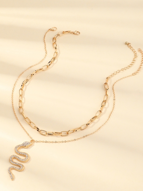 

URBANIC Set of 2 Gold-Toned Necklaces