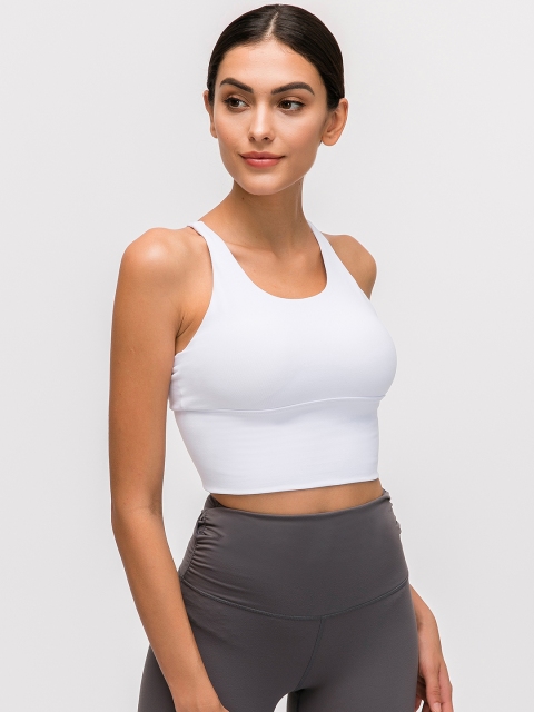 

URBANIC White Workout Bra Lightly Padded