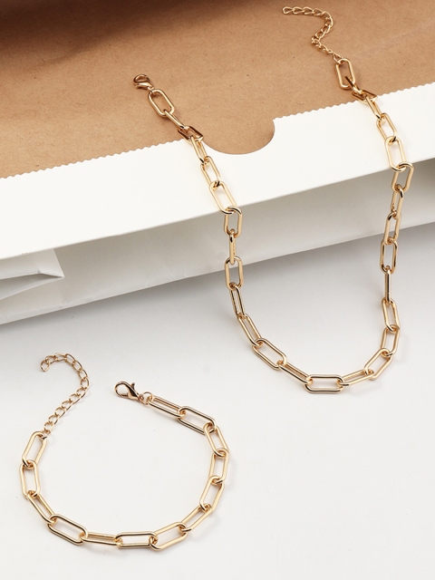 

URBANIC Gold-Toned Link Jewellery Set