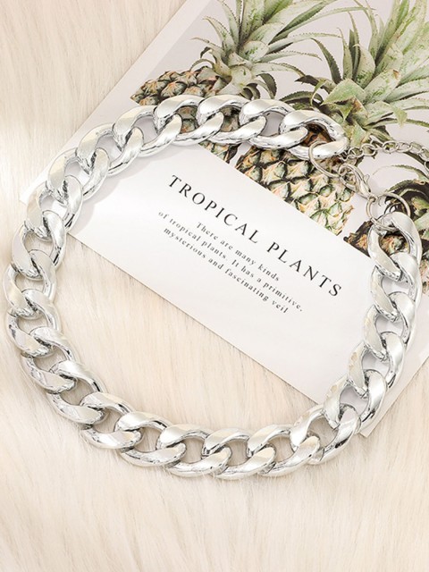 

URBANIC Silver-Toned Link Chain Necklace
