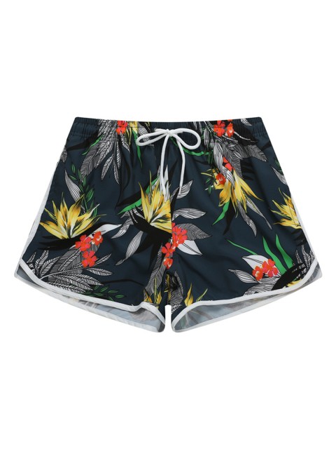 

URBANIC Women Navy Blue & Yellow Floral Printed Beach Shorts