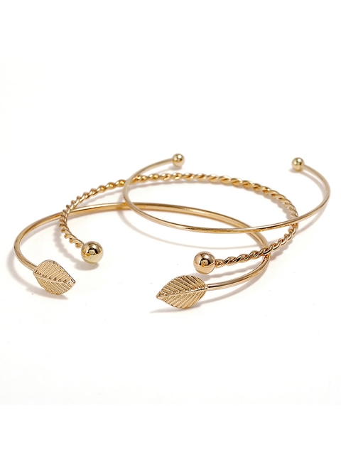 

URBANIC Set of 3 Gold-Plated Cuff Bracelets