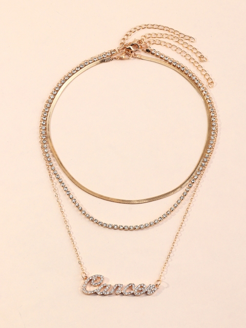 

URBANIC Gold-Toned Studded Layered Necklace