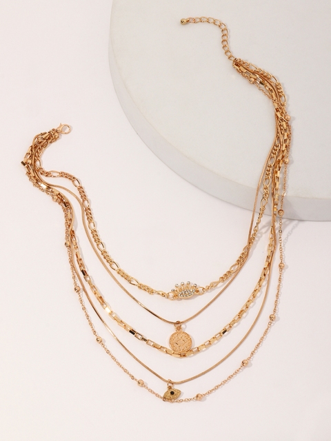 

URBANIC Gold-Toned Layered Necklace with Charms