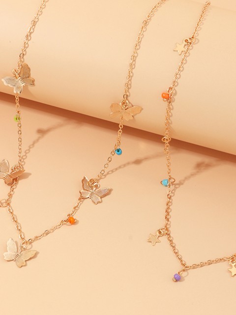 

URBANIC Pack of 2 Gold-Toned Necklace with Charms