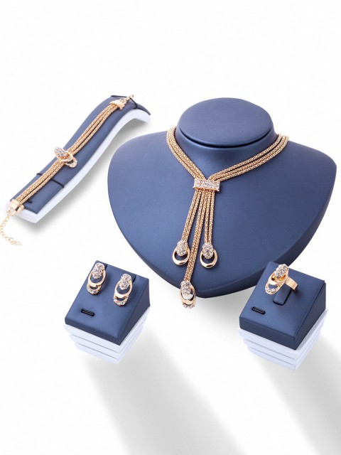 

URBANIC Gold-Toned Stone-Studded Jewellery Set