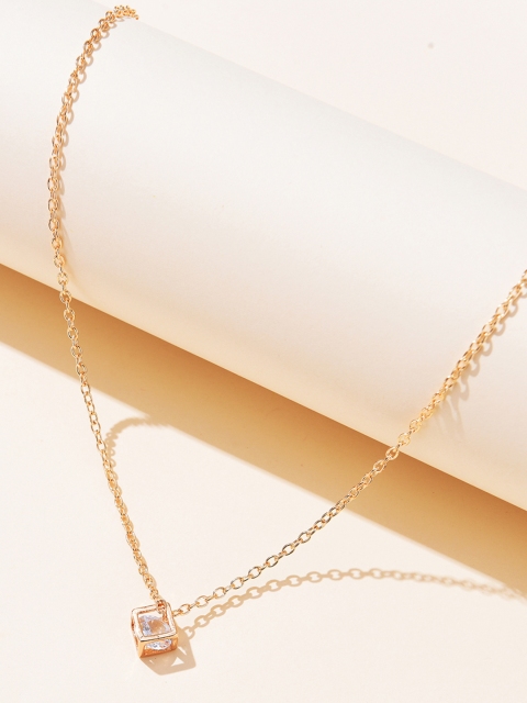 

URBANIC Gold-Toned Rhinestone-Studded Necklace
