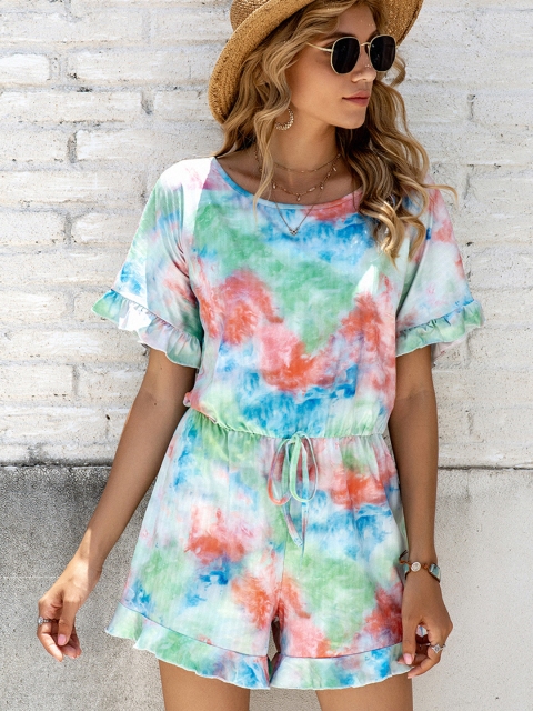 

URBANIC Women Green & Blue Dyed Playsuit