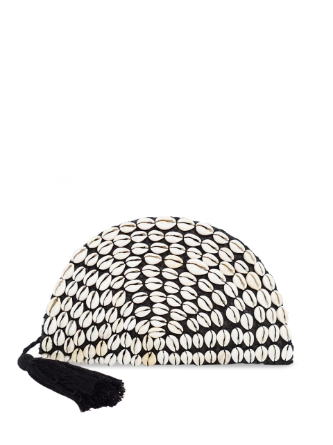 

Diwaah Black and Off-White Embellished Structured Clutches
