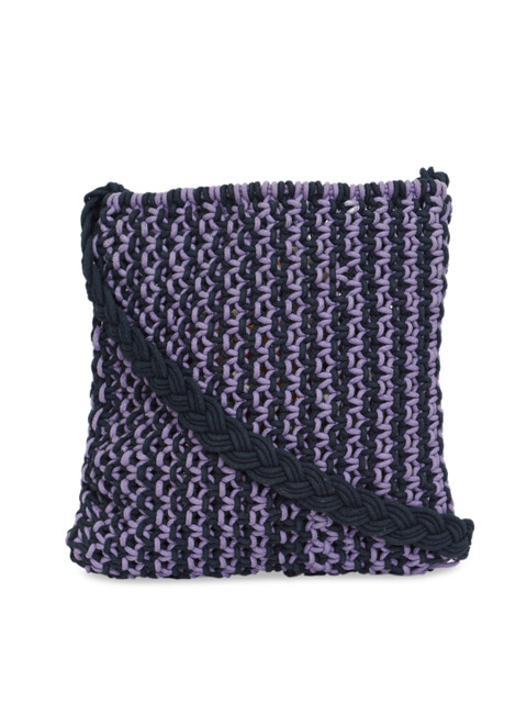 

Diwaah Purple Self Design Structured Cotton Sling Bag