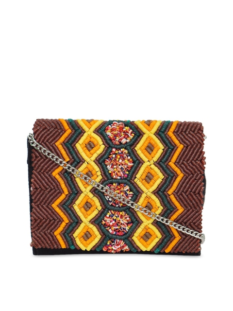 

Diwaah Multicoloured Embellished Cotton Sling Bag, Multi