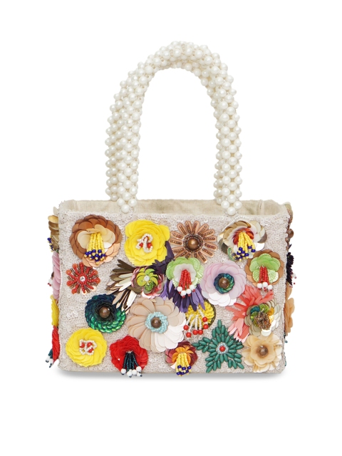 

Diwaah Multicoloured Embellished Structured Handheld Bag, Multi