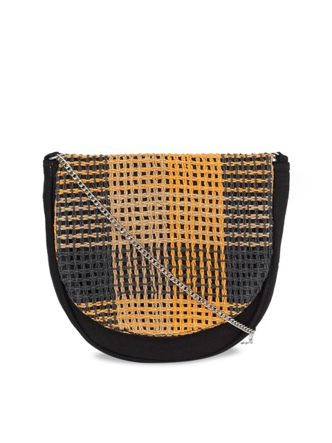 

Diwaah Multicoloured Half Moon Cotton Sling Bag, Multi