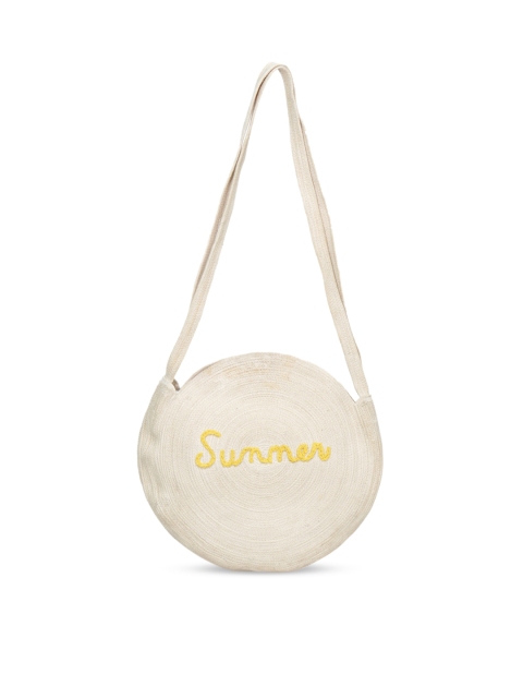 

Diwaah Off-White Half Moon Self Designed Structured Shoulder Bag