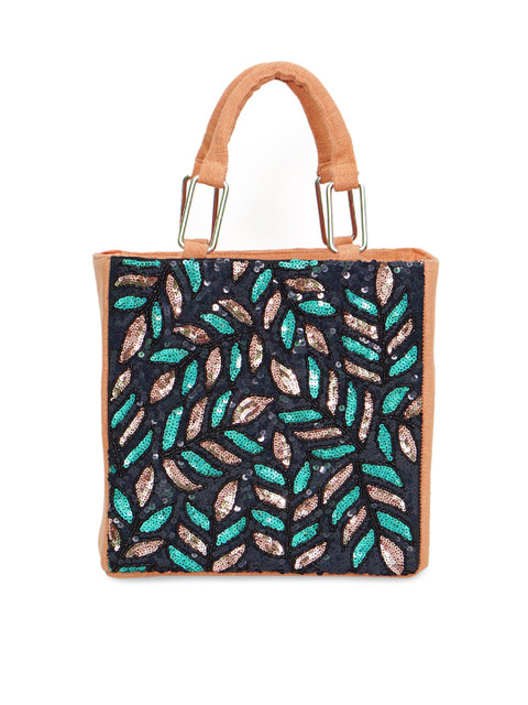 

Diwaah Multicoloured Embellished Oversized Structured Handheld Bag, Multi