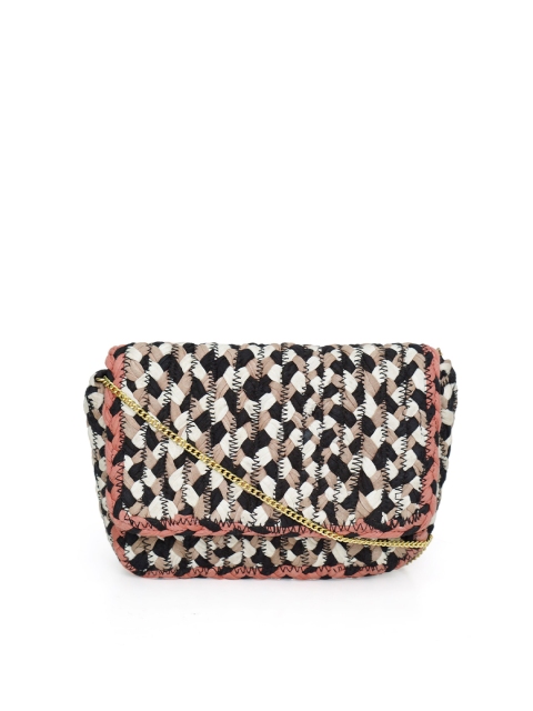 

Diwaah White & Black Woven Box Clutch