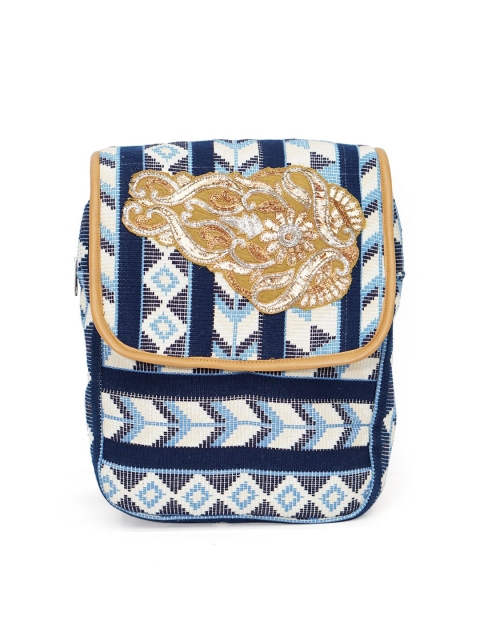 

Diwaah Women Blue Printed Cotton Backpack