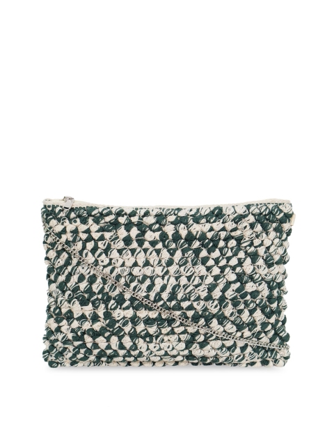 

Diwaah Women Green & Beige Self Designed Structured Sling Bag