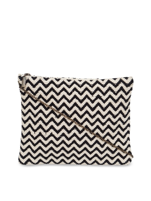 

Diwaah Off White & Black Geometric Structured Sling Bag