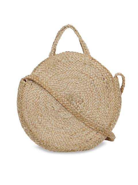 

Diwaah Beige Self Designed Structured Jute Sling Bag