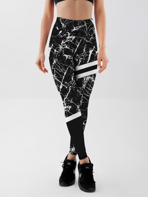 

URBANIC Women Black & White Printed Tights