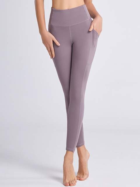 

URBANIC Women Mauve Solid Slim Fit Gym Tights