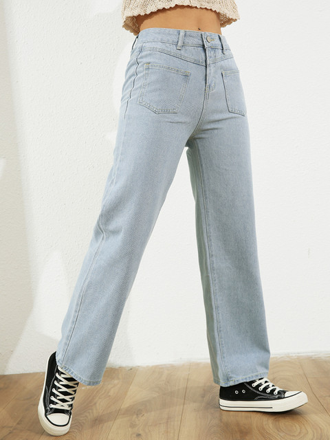 

URBANIC Women Blue Solid Relaxed Fit Pockets Stretchable Jeans