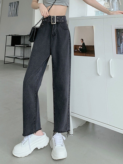 

URBANIC Women Charcoal Grey High-Rise Jeans with Belt