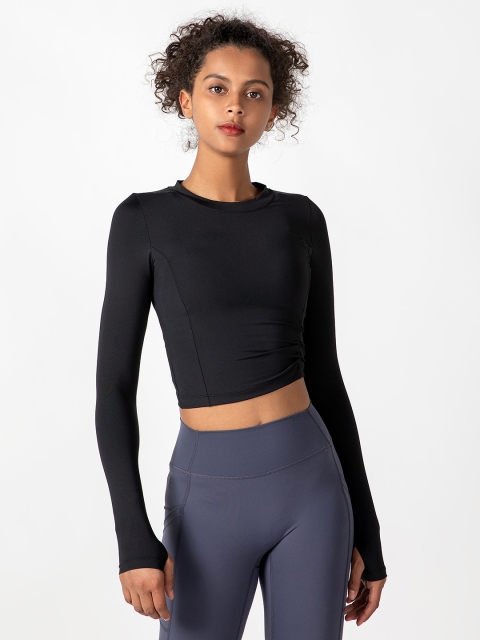 

URBANIC Women Black Slim Fit T-shirt