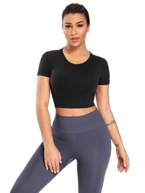 

URBANIC Women Black T-shirt