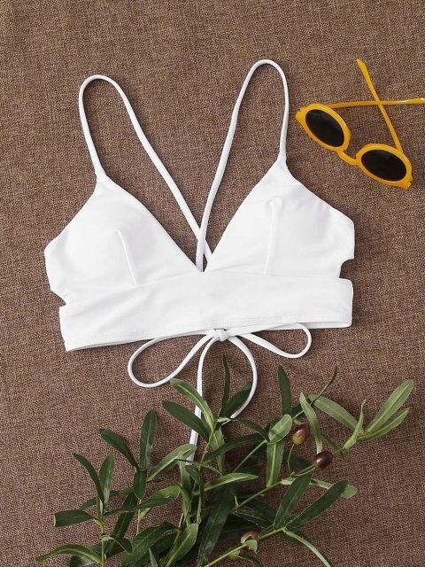 

URBANIC Women White Solid Swim Bikini Bra
