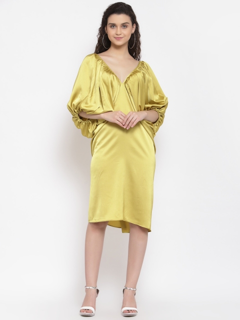 

iki chic Women Gold-Toned Satin Balloon Dress