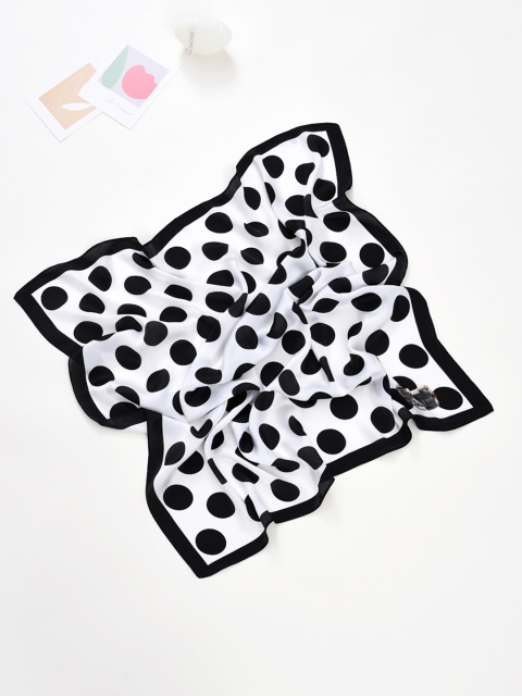 

URBANIC Women White & Black Polka Dots Printed Scarf