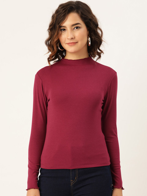 

Madame Burgundy Solid Regular Top