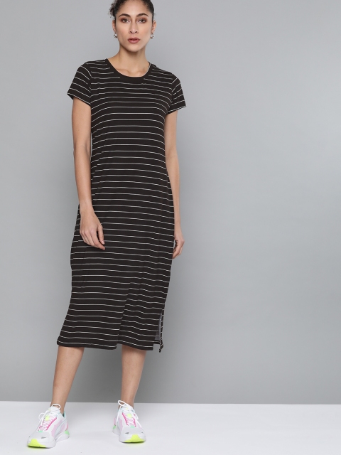 

Kook N Keech Black & White Striped T-shirt Dress