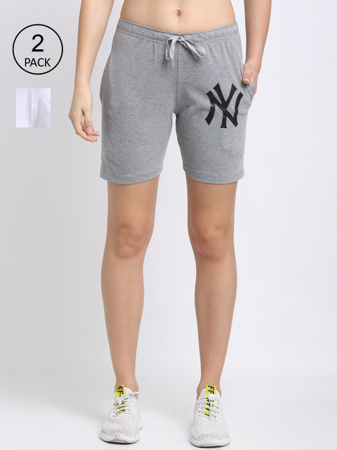 

VIMAL JONNEY Women Grey Mid-Rise Sports Shorts