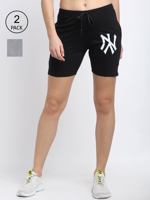 

VIMAL JONNEY Women Grey Superhero Mid-Rise Regular Shorts