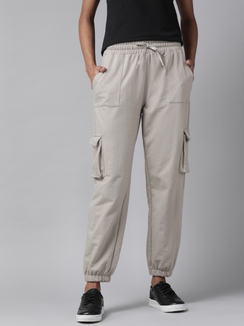 

Roadster Women Grey Solid Cargo Joggers