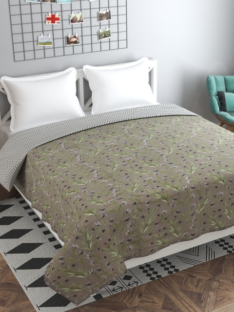 

Florida Grey & Green Floral AC Room 120 GSM Double Bed Dohar