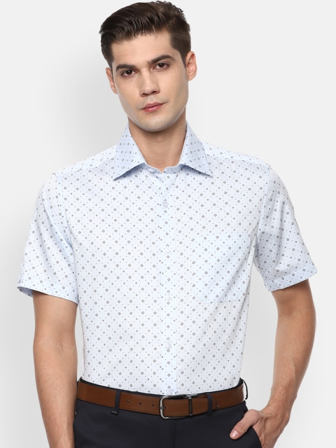 

Louis Philippe Men Blue Printed Formal Shirt