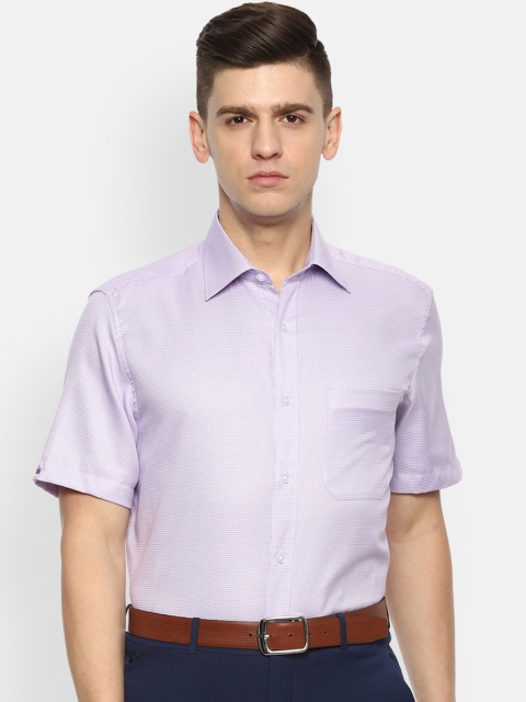 

Louis Philippe Men Purple Self Design Formal Shirt