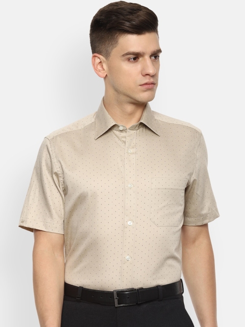 

Louis Philippe Men Beige Printed Formal Shirt