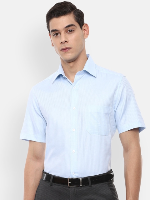 

Louis Philippe Men Blue Micro Disty Printed Formal Shirt