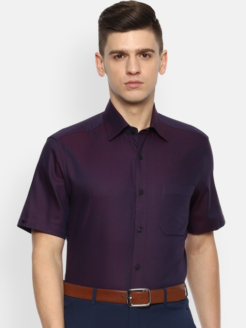 

Louis Philippe Men Purple Self Design Formal Shirt