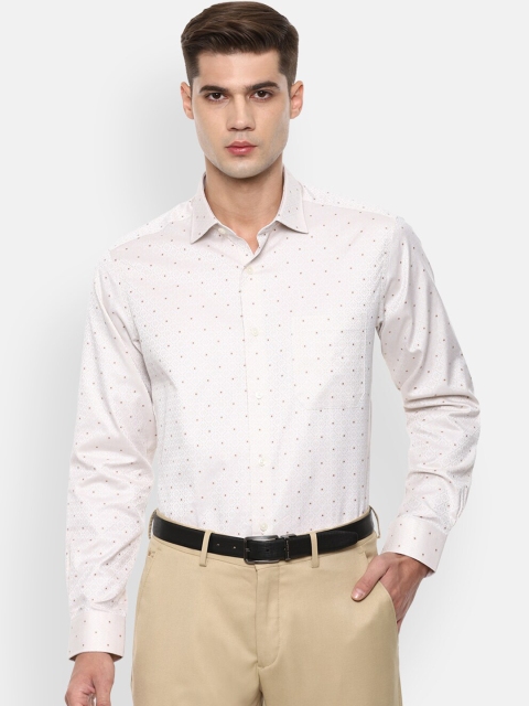 

Louis Philippe Men Beige Slim Fit Printed Formal Shirt