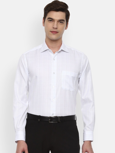 

Louis Philippe Men White Checked Formal Shirt