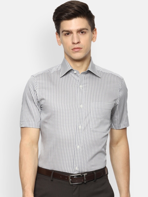

Louis Philippe Men Grey Printed Formal Shirt