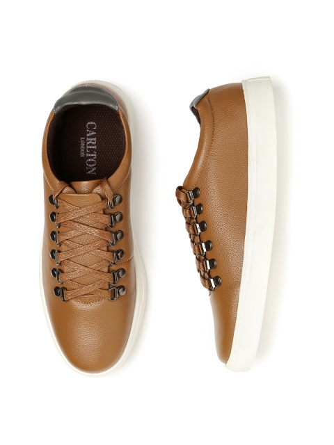 

Carlton London Men Tan Brown Solid Sneakers