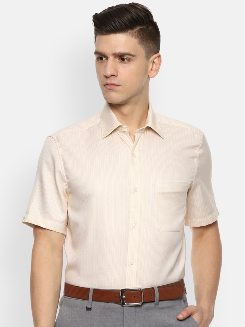 

Louis Philippe Men Beige Checked Formal Shirt