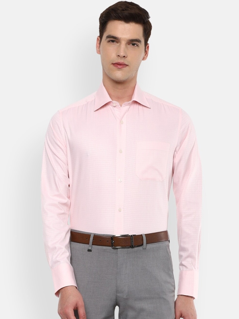 

Louis Philippe Men Pink Self Design Formal Shirt